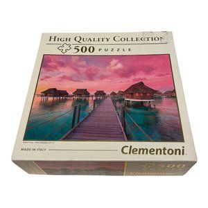 Clemontoni 500 Pcs Jigsaw Puzzle Colorful Paradise Italy Sunset Ocean Cabana